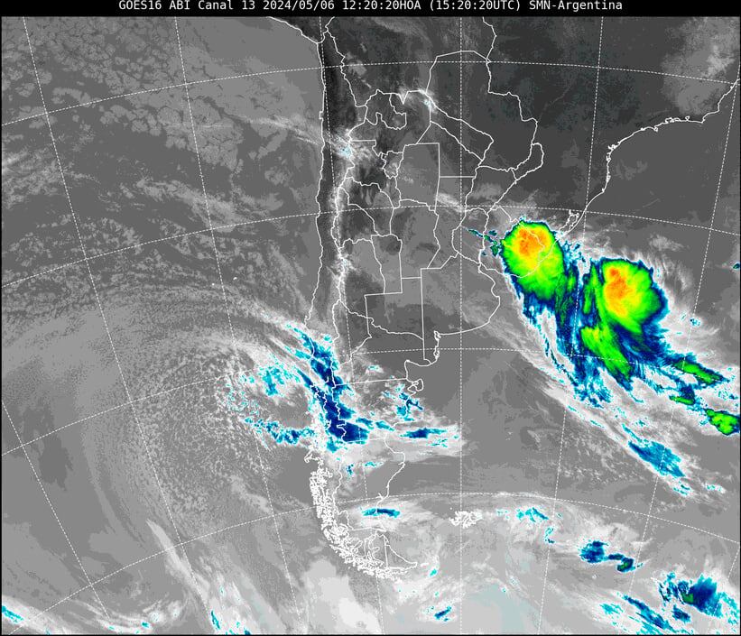 Imagen satelital del país del 6/05/2024