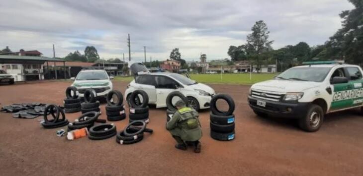 Incautan contrabando de cubiertas y repuestos vehiculares en San Pedro.