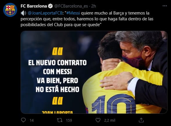 Joan Laporta, sobre el futuro de Lionel Messi.