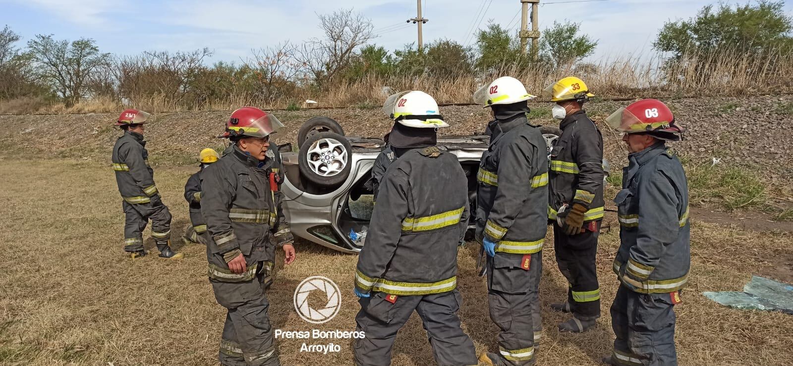 Vuelco en Ruta 19 en Arroyito