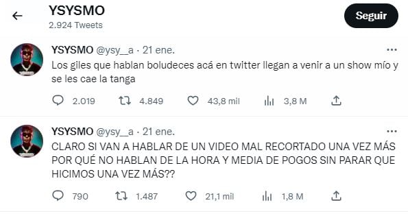 Ysy A volvió a retar a su público en pleno show y se defendió de las críticas en las redes