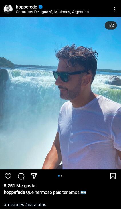 Federico Hoppe y Macarena Rinaldi disfrutaron de las Cataratas del Iguazú.