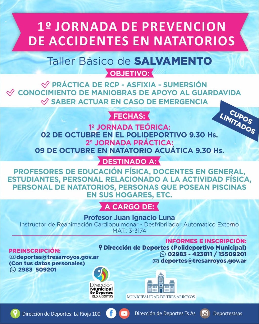 Jornada de prevención de accidentes en natatorios