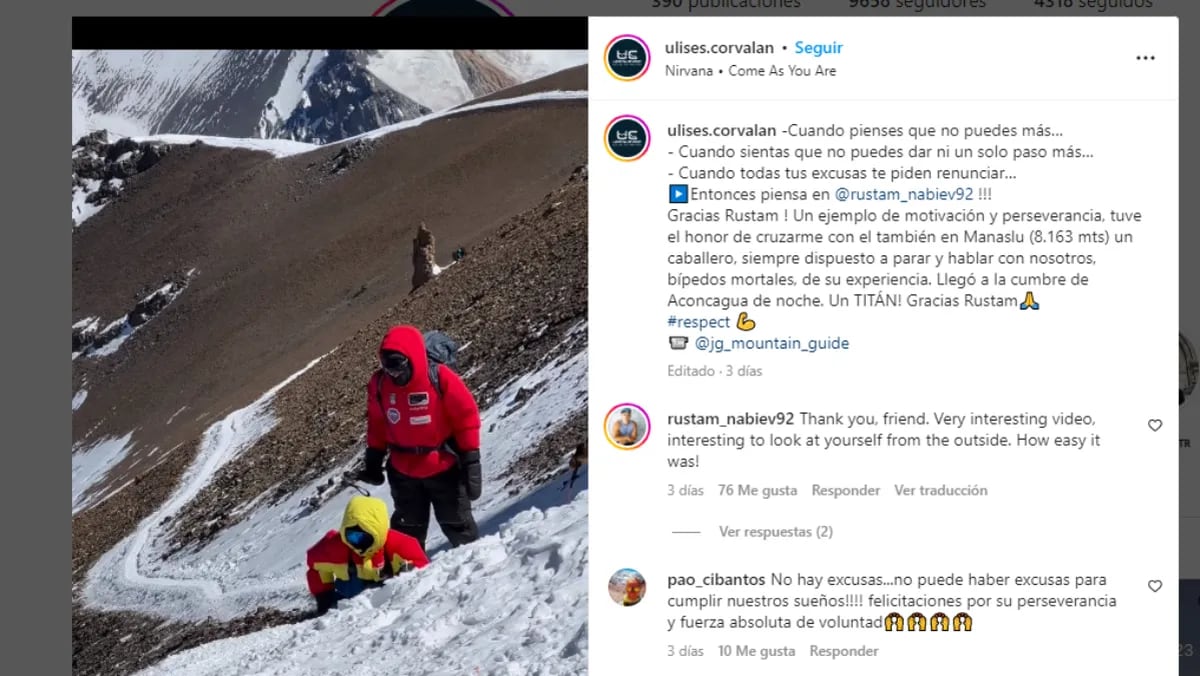 El sentido mensaje de Ulises Corvalán a través de Instagram. 