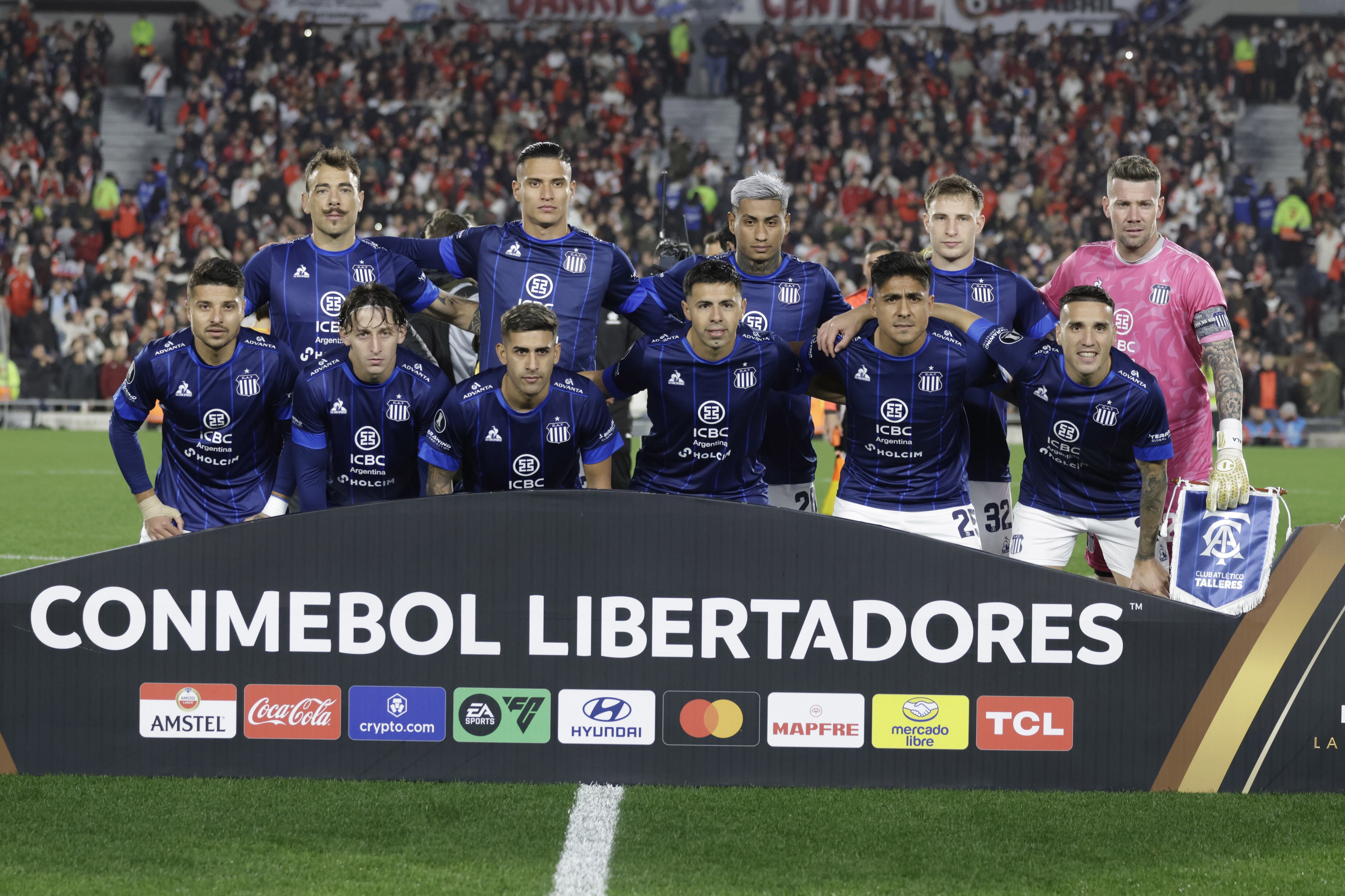 La formación inicial de Talleres ante River, por la revancha de los octavos de final de la Copa Libertadores 2024. (Fotobaires)