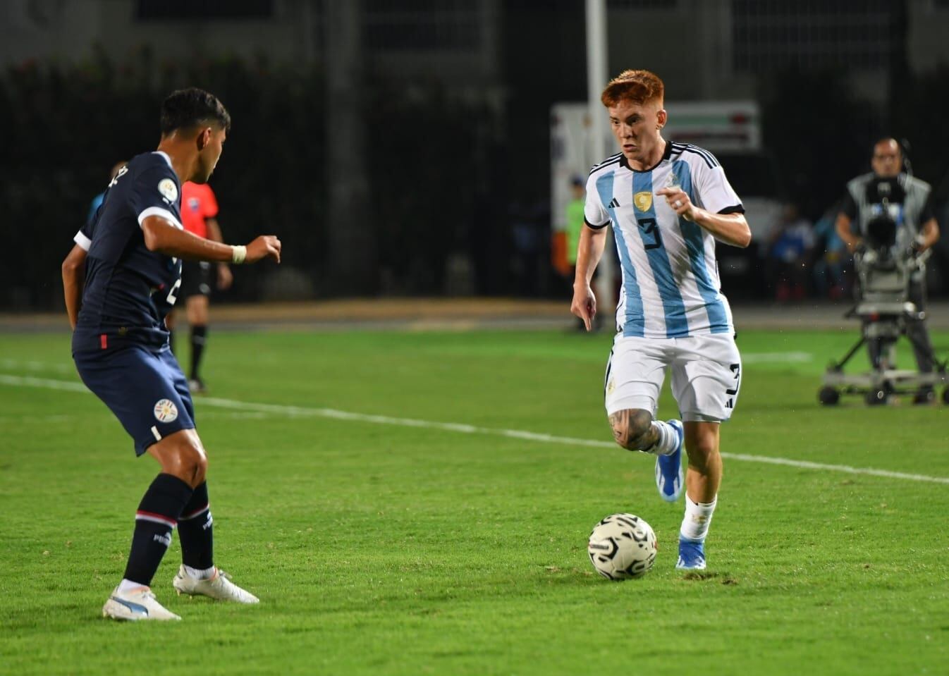 La selección argentina Sub 23 disputa el primer partido del Preolímpico ante Paraguay. El torneo otorga dos plazas a los Juegos Olímpicos de París 2024. (@Argentina)