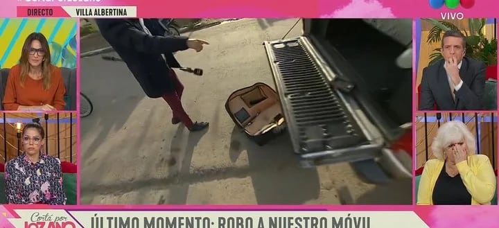 El robo se produjo mientras el notero se encontraba dentro de la comisaría de Lomas de Zamora. (Captura de TV).