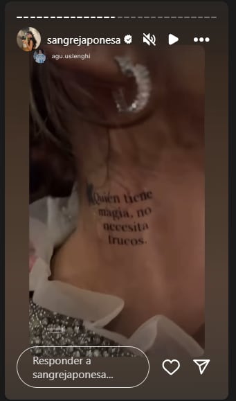 El tatuaje de la China Suárez con indirecta a Wanda Nara