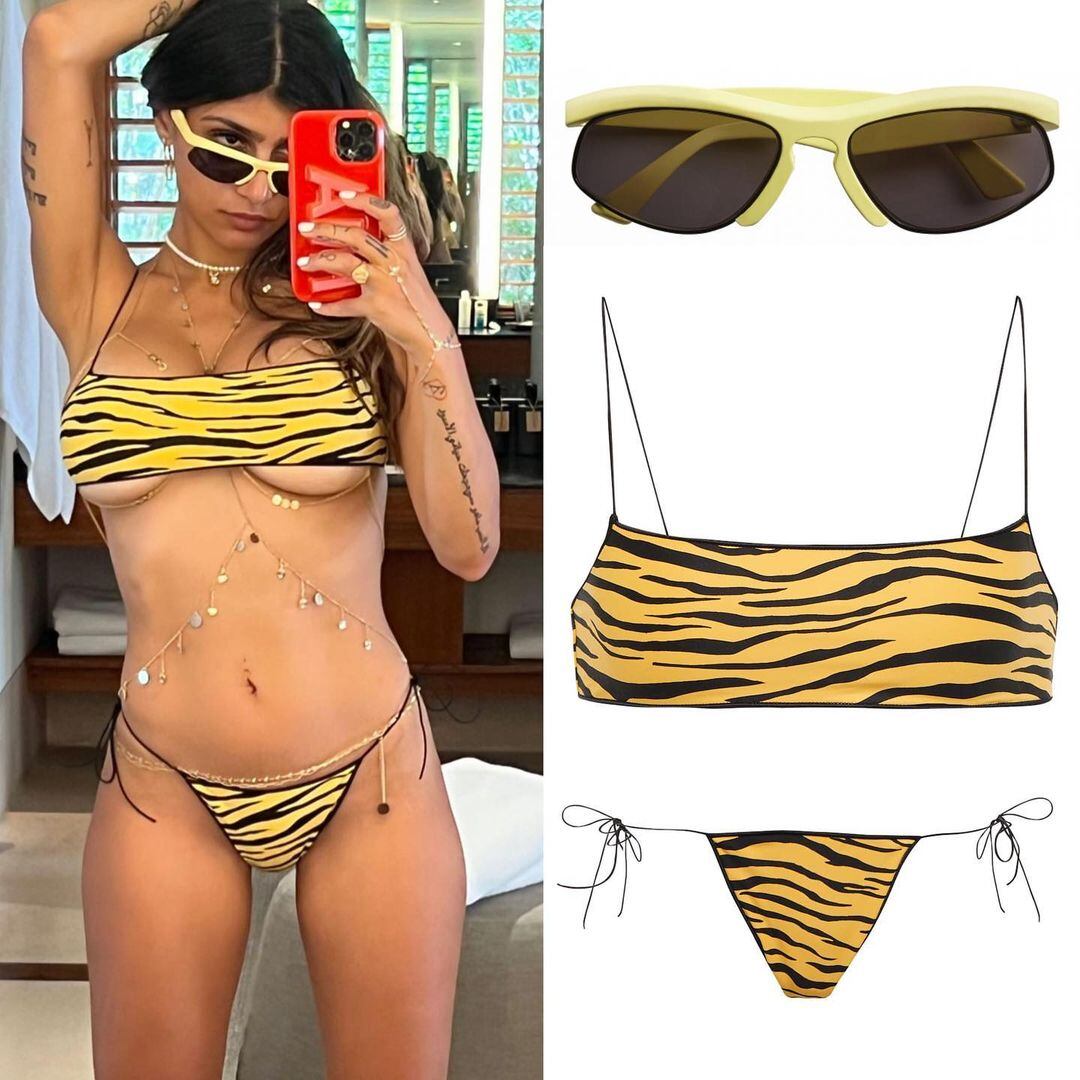 La microbikini "animal print" de Mia Khalifa.