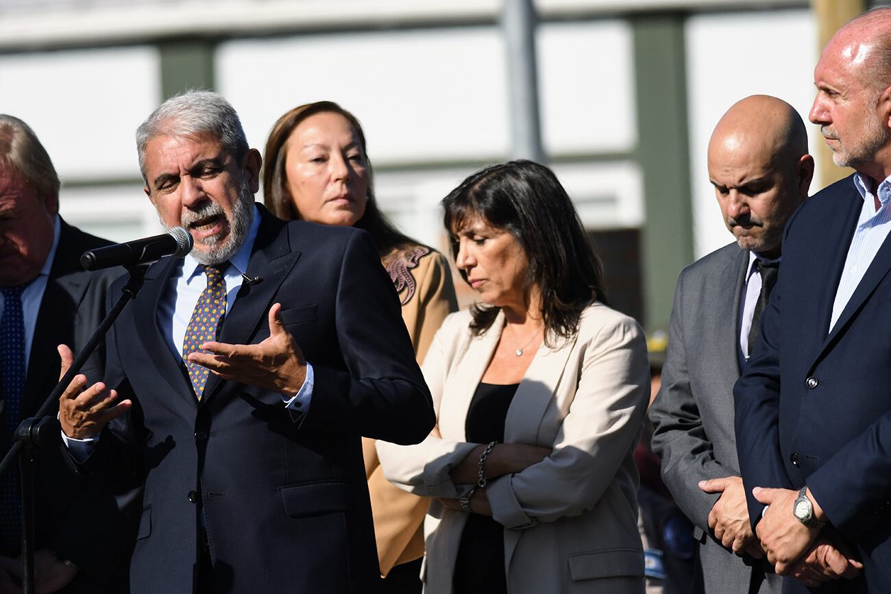 Aníbal Fernández, en un acto en Rosario. 