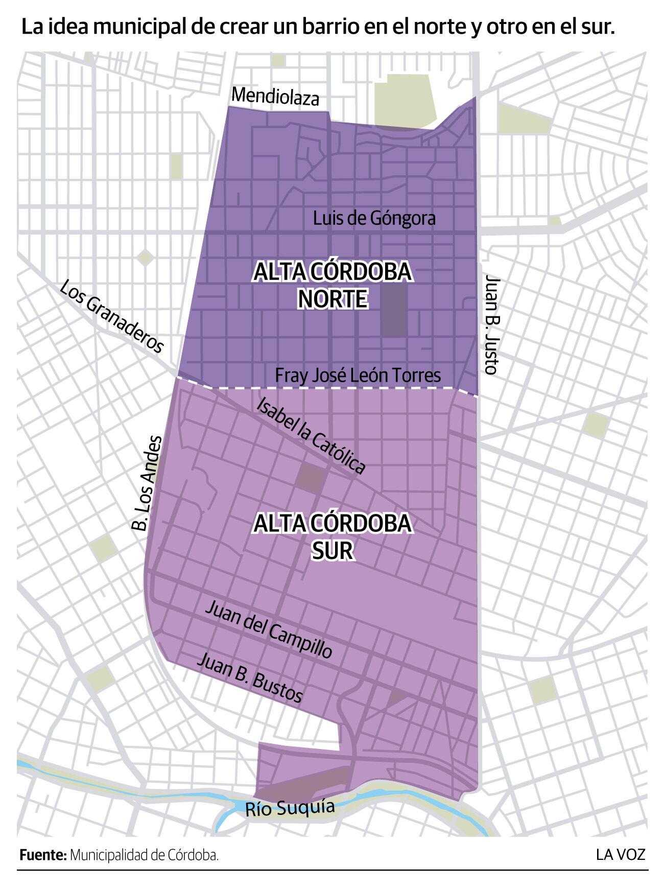 Así será la división de barrio Alta Córdoba. (La Voz)