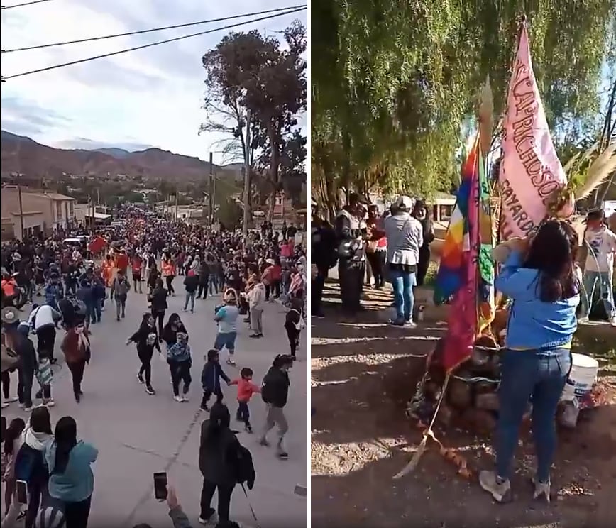 Este sábado hubo chaya de mojones, pasacalle de comparsas y baile popular, para el lanzamiento del carnaval 2022 en Tilcara.