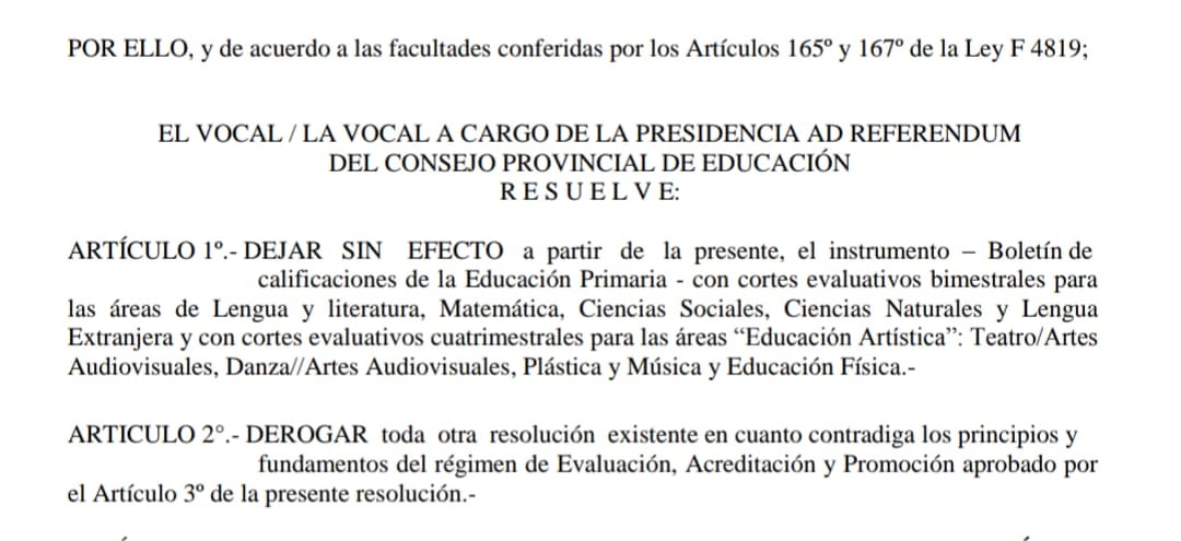 "Apreciación de la Trayectoria Escolar", la nueva forma de calificar a los alumnos del nivel primario en Río Negro.