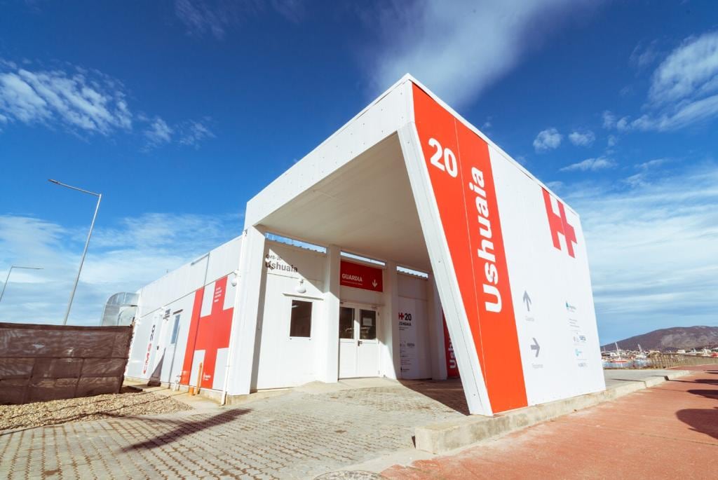 Hospital Modular Ushuaia, ubicado en Avenida Prefectura Argentina y Fadul.