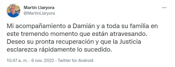 El intendente de Córdob lamentó lo sucedido y pidió el esclarecimiento del hecho.