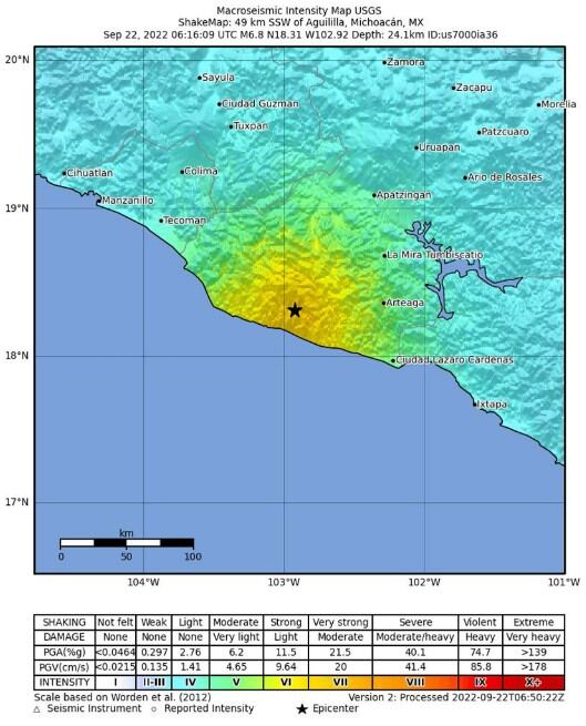 Un nuevo temblor de 6,9 sacudió México la madrugada del 22 de septiembre de 2022.