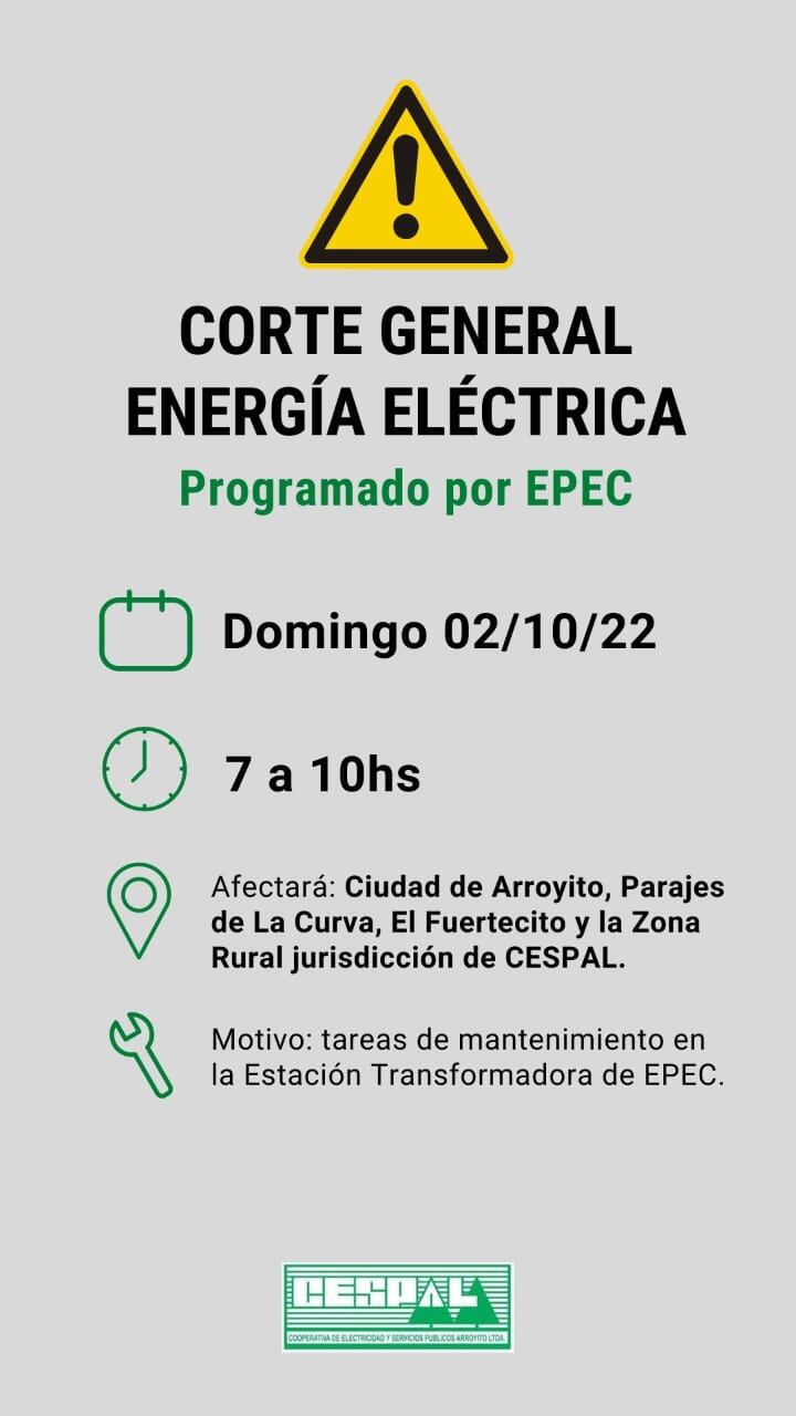 Corte de energía Arroyito