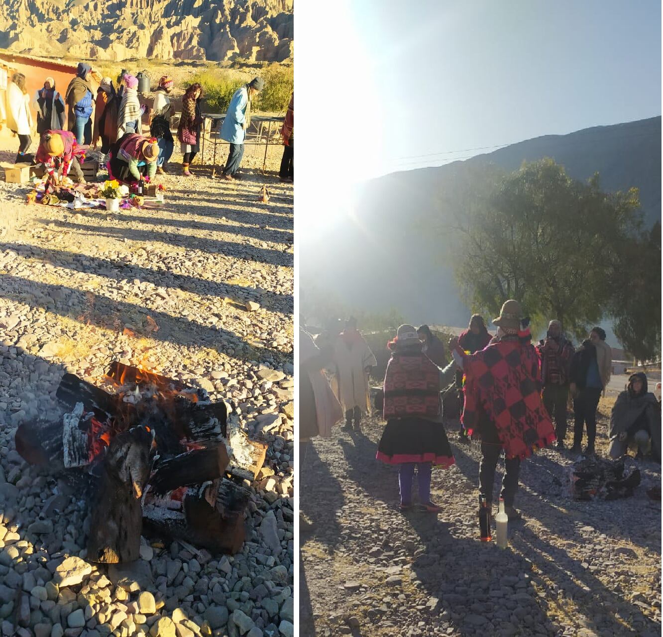 En Maimará, la noche más larga termina cuando el Tata Inti, imponente, extiende sus rayos y alcanza en el rostro y el cuerpo a quienes con veneración aguardan su llegada.