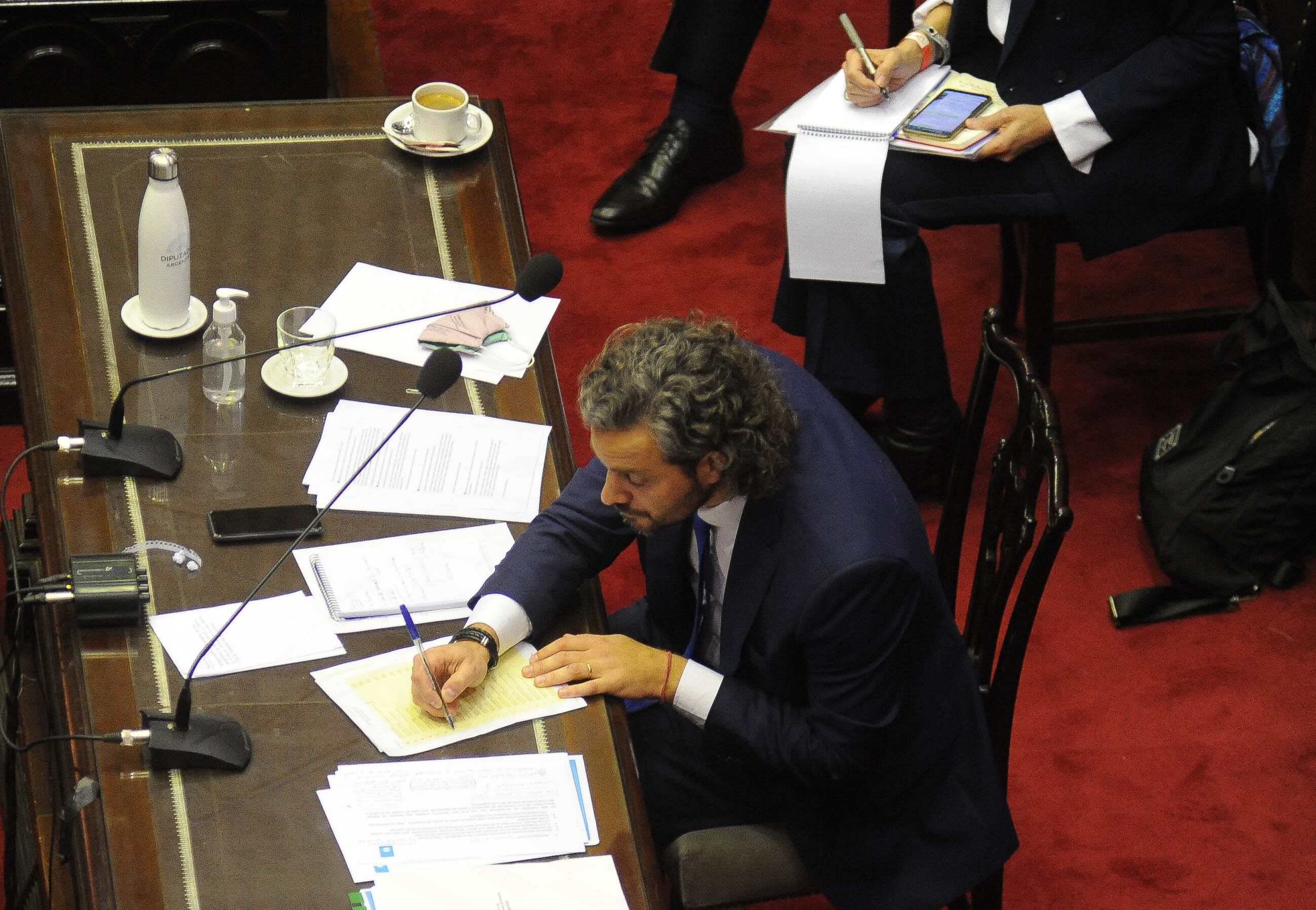 Santiago Cafiero durante su presentación en la cámara de Diputados 