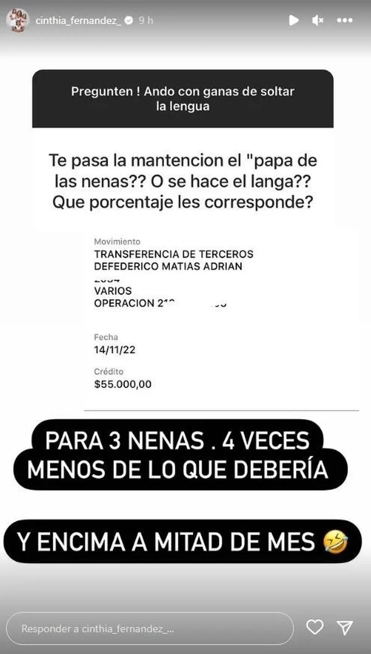 El duro comentario de Cinthia Fernández sobre Matías Defederico