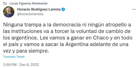 Horacio Rodríguez Larreta apuntó contra Jorge Capitanich.