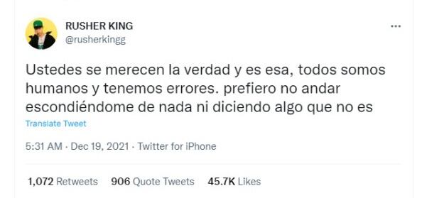 Rusherking contó por qué se peleó con María Becerra. (Foto: Twitter)