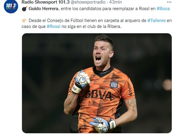 El arquero de Talleres, Guido Herrera, y una posibilidad en Boca.