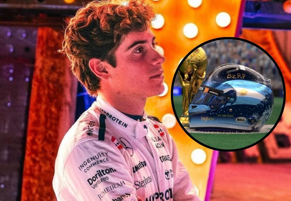 El increíble casco de Franco Colapinto para homenajear a los campeones de Qatar: “Coronados de gloria”