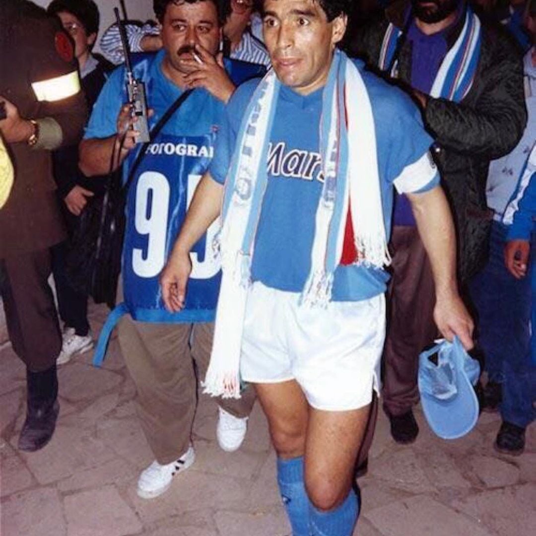 "Titi" Fernandez con Diego Maradona