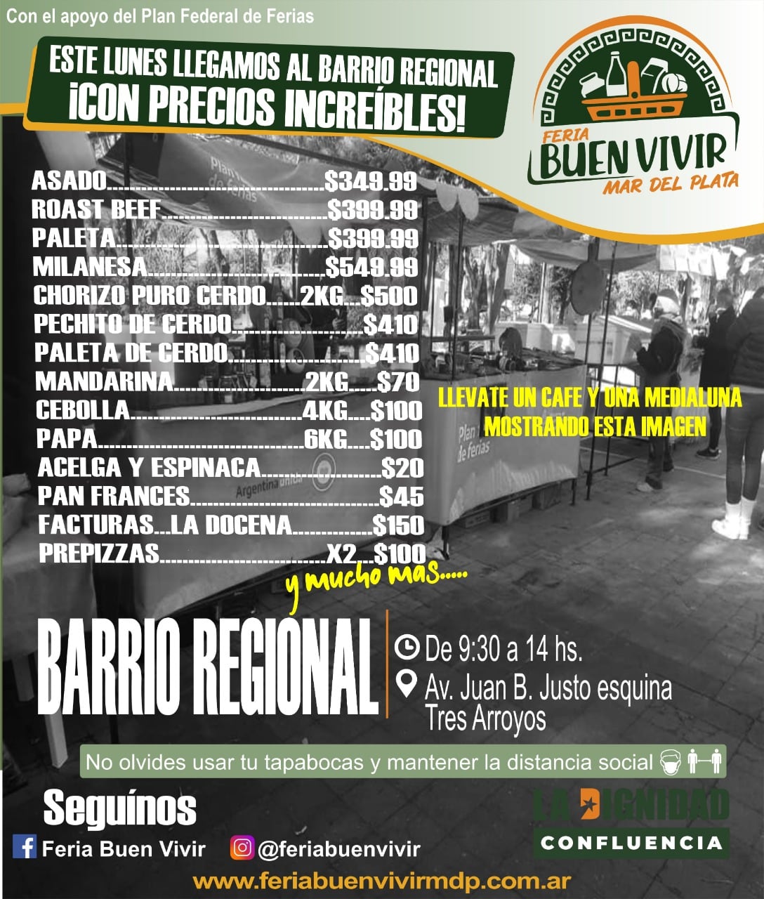 Desde este lunes, se instaló la Feria del Buen Vivir, el Plan Federal de Ferias desarrollado por el Ministerio de Desarrollo Social de la Nación