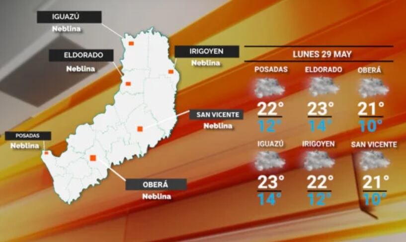 Inicio de semana en Misiones con tiempo frío y descenso de temperatura.