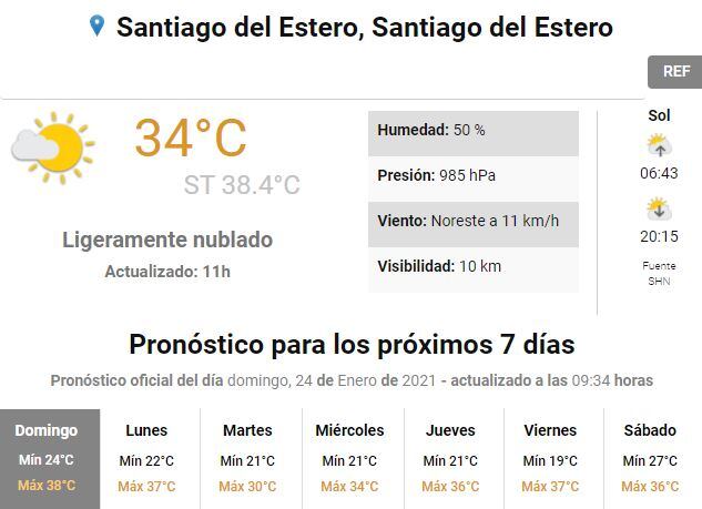 Servicio Meteorológico Nacional.