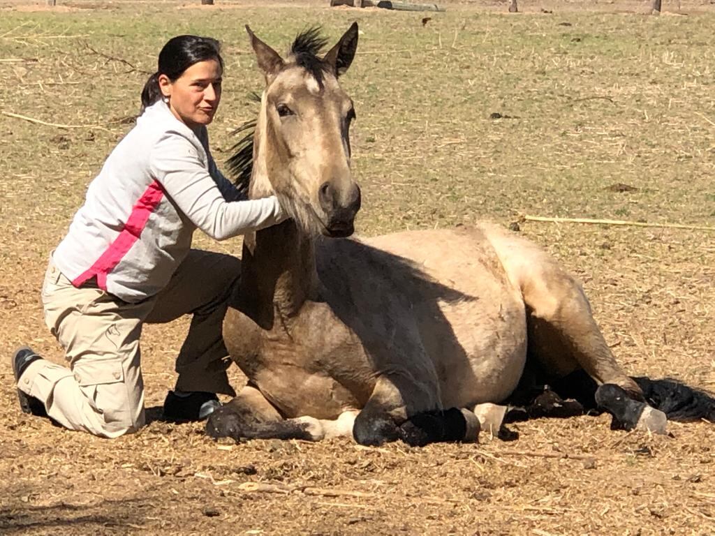 Lucía junto a Galeno Liberal de potrillo