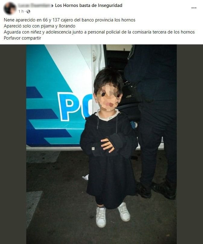 Un niño fue encontrado, solo y en pijama en un cajero automático del Banco Provincia.