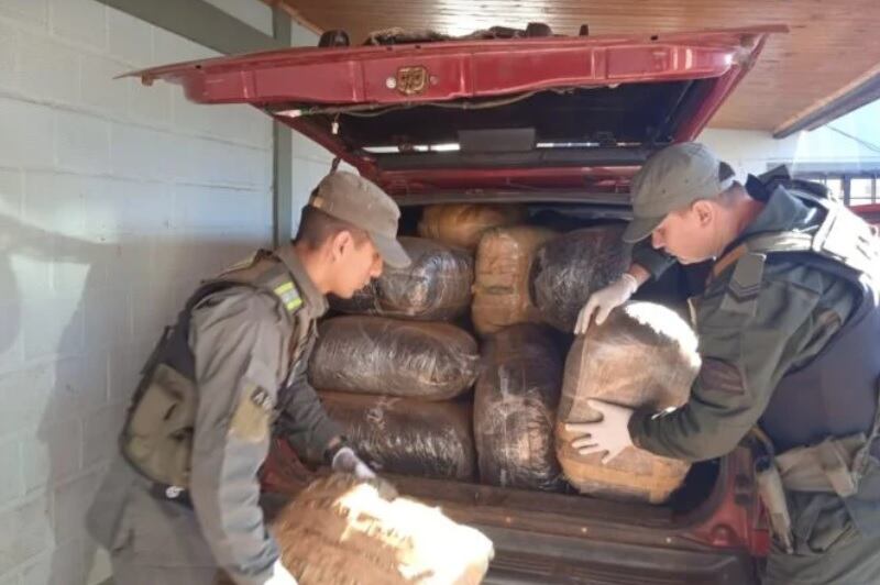 Tras allanamiento en Jardín América, incautan más de una tonelada de marihuana.