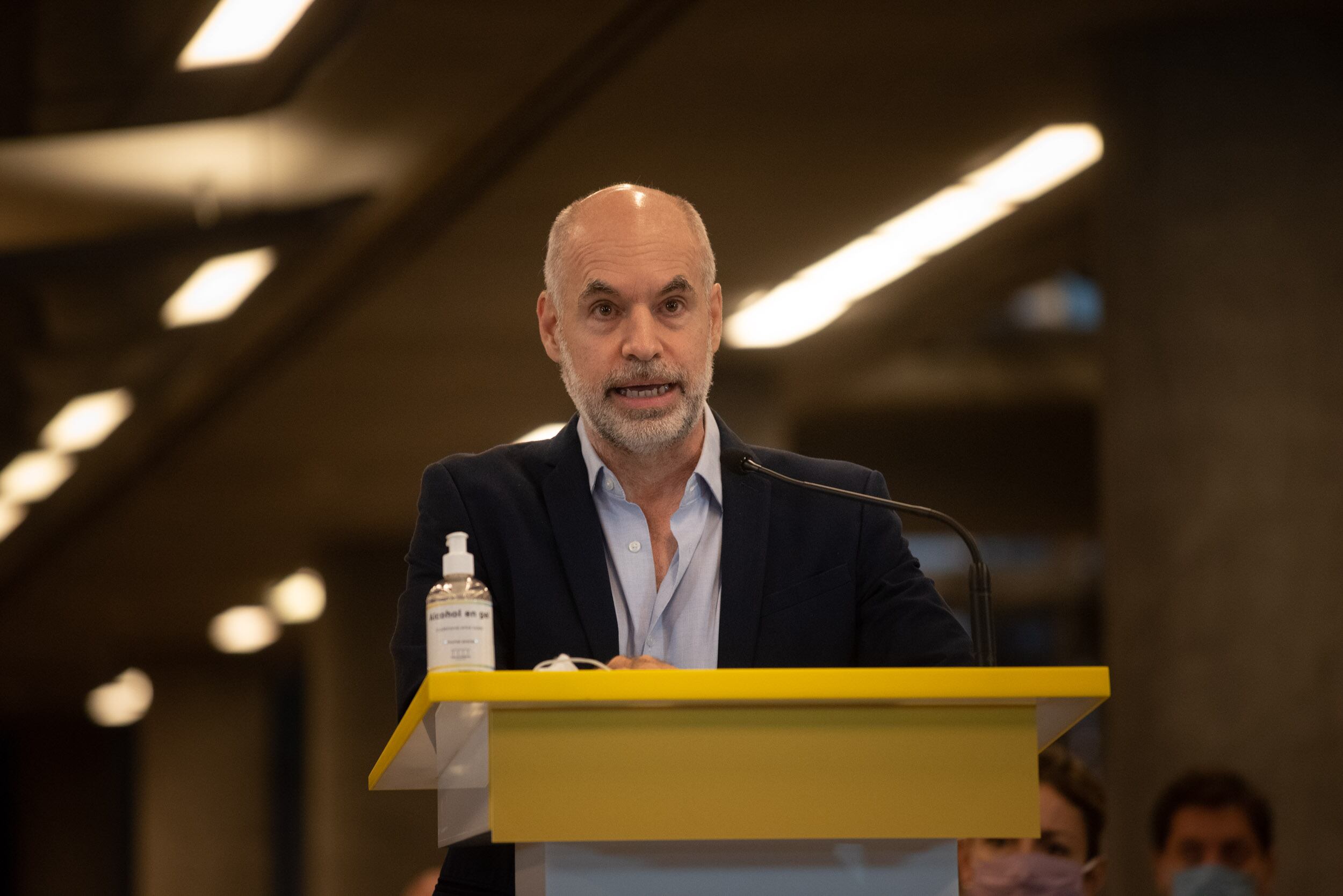 Horacio Rodríguez Larreta durante una conferencia de prensa en la que criticó fuertemente al Gobierno Nacional.