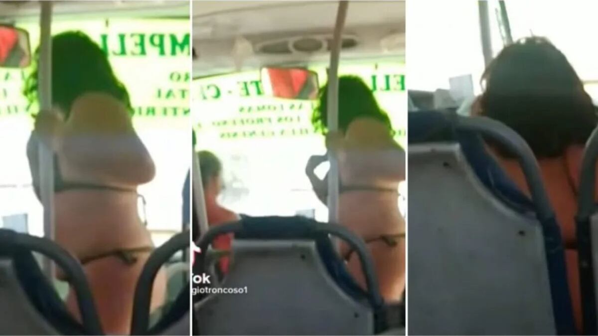 Es viral en TikTok: una mujer subió a un colectivo en ropa interior en medio de las altas temperaturas