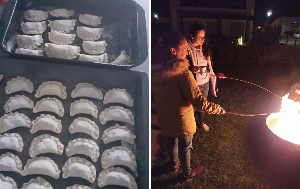 Empanadas argentinas y la tradición alemana de tomar vino caliente.