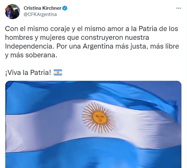 El mensaje de CFK por el Día de la Independencia