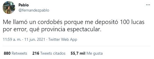 Así iniciaba la historia. Pablo contó todo en su cuenta de Twitter.