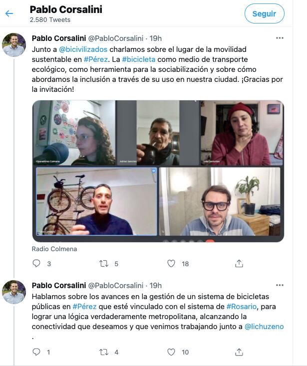 Pablo Corsalini habla sobre el proyecto de bicis públicas para Pérez