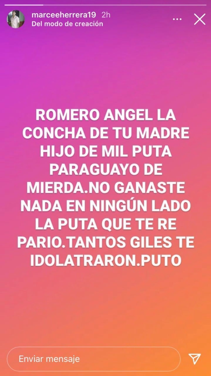 Los insultos del padre de Andrés Herrera hacia Ángel Romero.