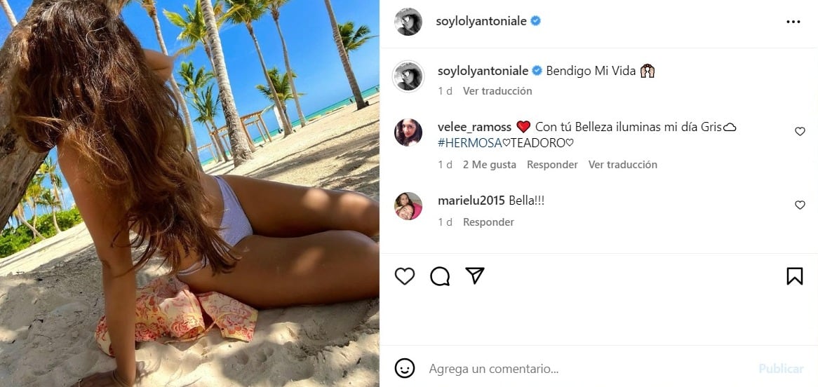 La cordobesa posó con una bikini blanca y dejó una contundente frase ¿para los Rial?