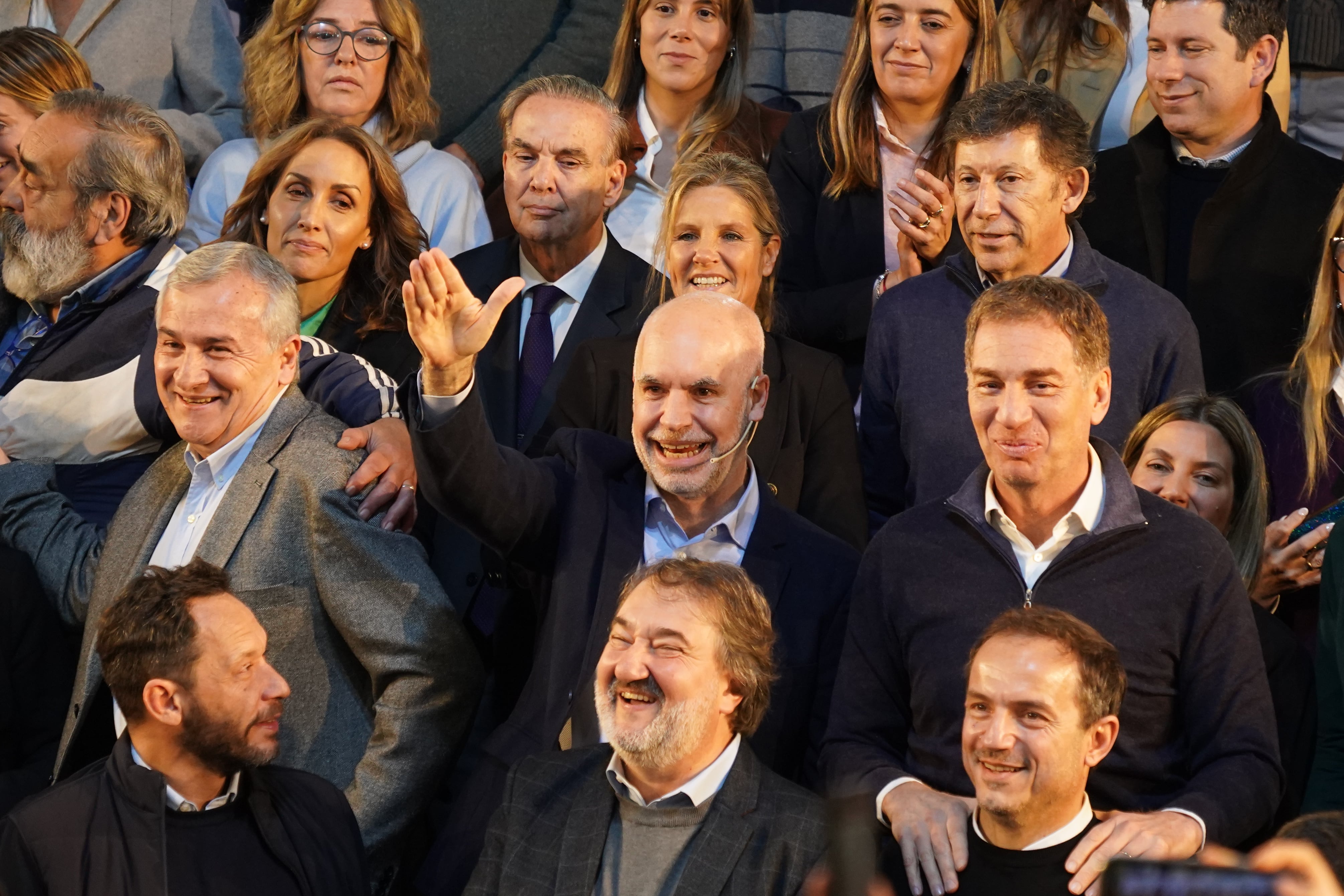 Acto de Horacio Rodriguez Larreta junto a Diego Santilli y Gerardo Morales en Tres de Febrero. 27.06.2023 Foto Maxi Failla