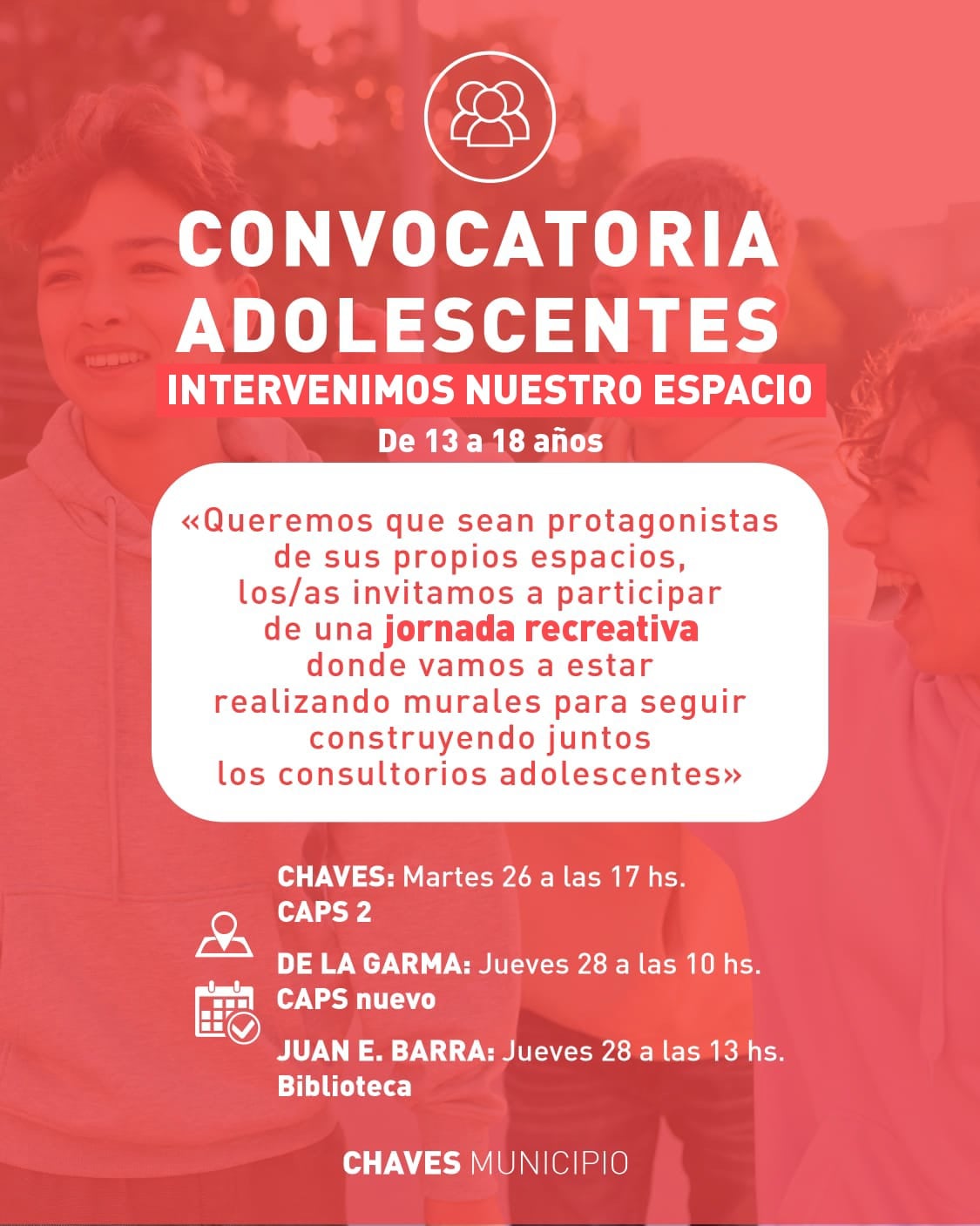 Gonzales Chaves: Jornadas recreativas en consultorios adolescentes