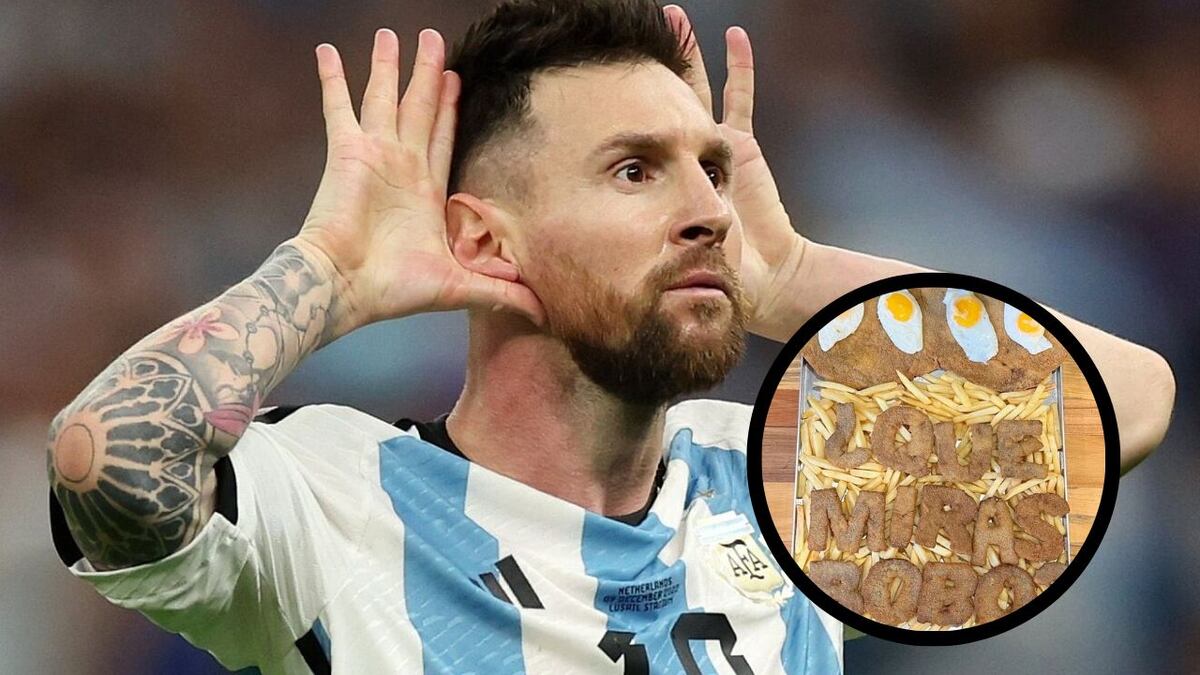 Furor por Messi: hicieron una milanesa con la frase “¿Qué mirás, bobo?” y se hizo viral en Twitter