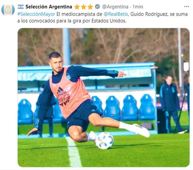 Guido Rodríguez reemplaza a Messi en la lista de convocados.