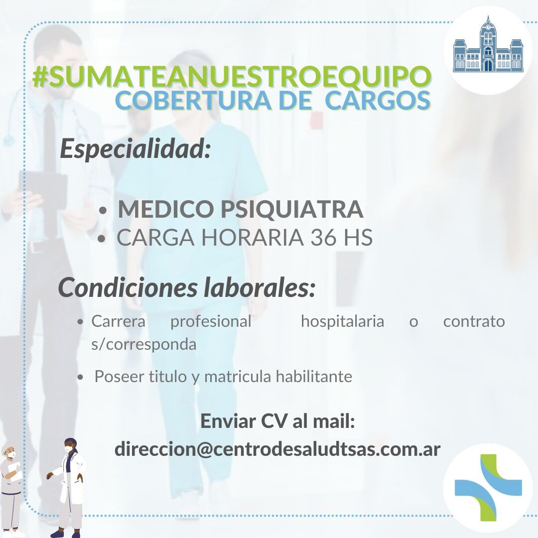 Cobertura de cargo médico para el Servicio de Salud Mental