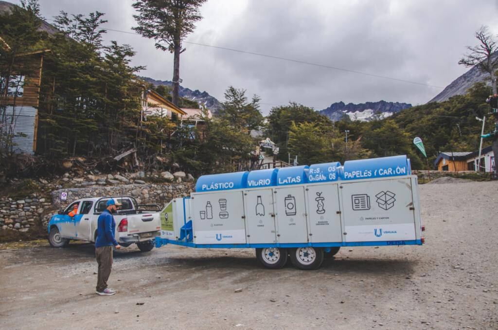 Se trasladó el "Punto Verde Móvil" fue llevado a la base del Glaciar Martial para estar en la carrera de Montaña.