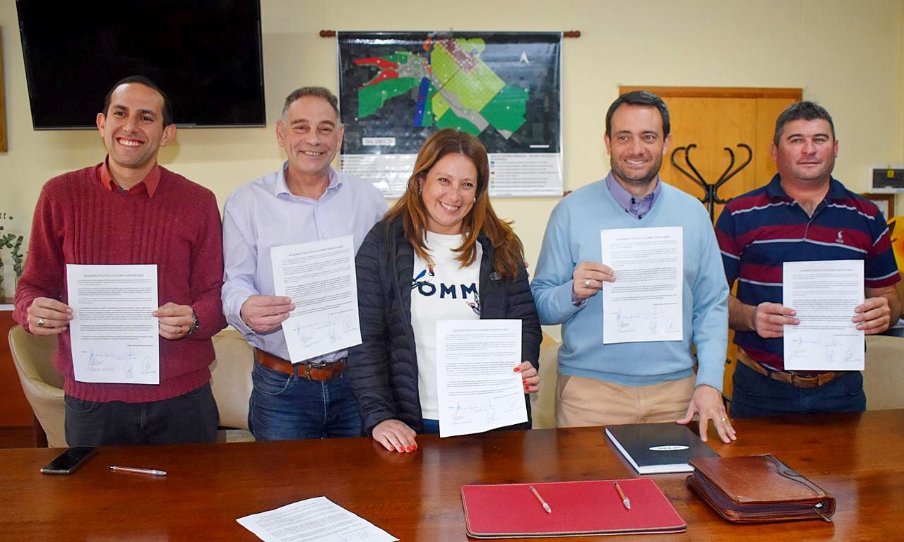 Colonia Caroya. De izquierda a derecha: Roldán, Terreno, Nanini, Peralta Cruz y Panontini.